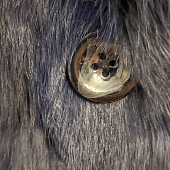 Adrienne Landau Navy Blue Rabbit Fur Jacket - Picture 11 of 16